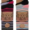 PandaStick Socks | Womens 6 Pack Bamboo Socks - Stripe Mix
