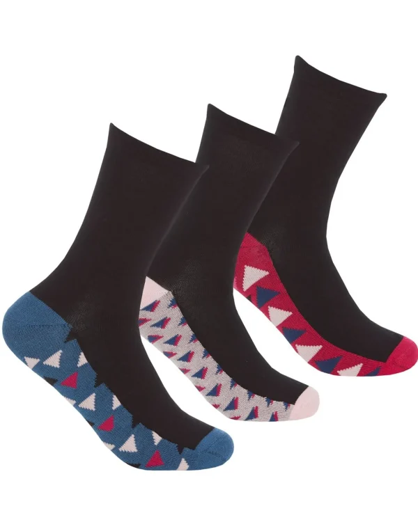 PandaStick Socks | Womens 6 Pack Bamboo Socks - Geo Footbed