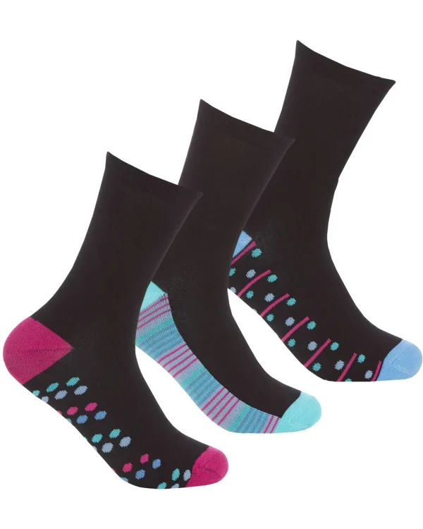 PandaStick Socks | Womens 6 Pack Bamboo Socks - Geo Footbed