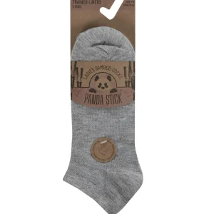 PandaStick Socks | Womens 6 Pack Bamboo Trainer Socks - Grey