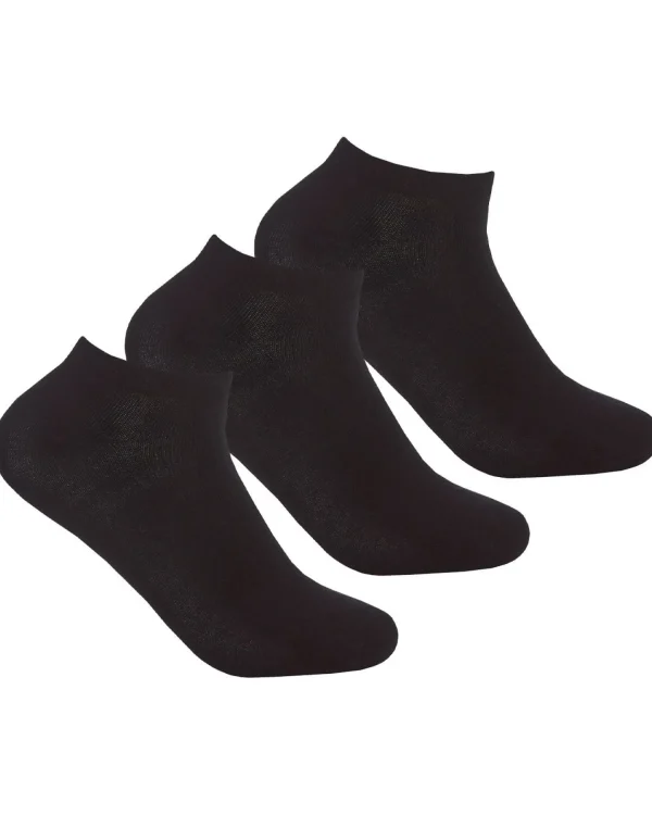 PandaStick Socks | Womens 6 Pack Bamboo Trainer Socks - Black