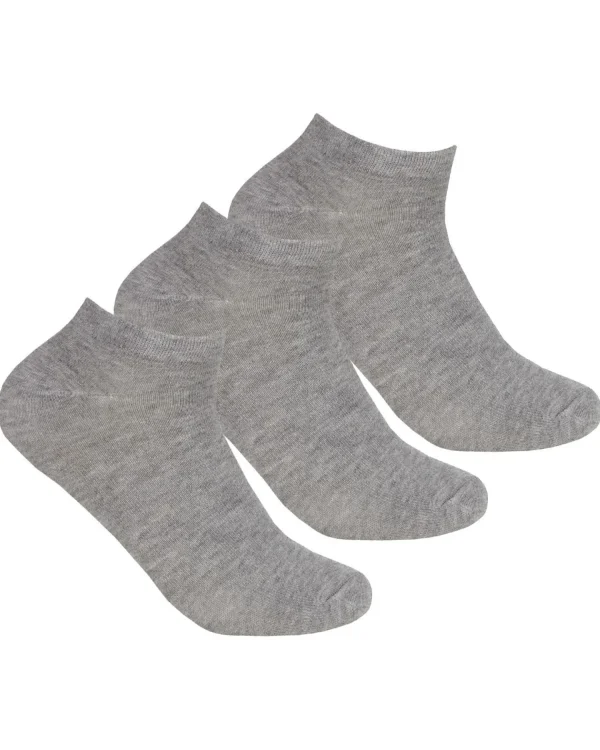 PandaStick Socks | Womens 6 Pack Bamboo Trainer Socks - Grey