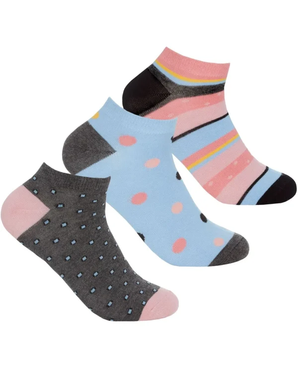 PandaStick Socks | Womens 6 Pack Bamboo Trainer Socks - Geo Mix