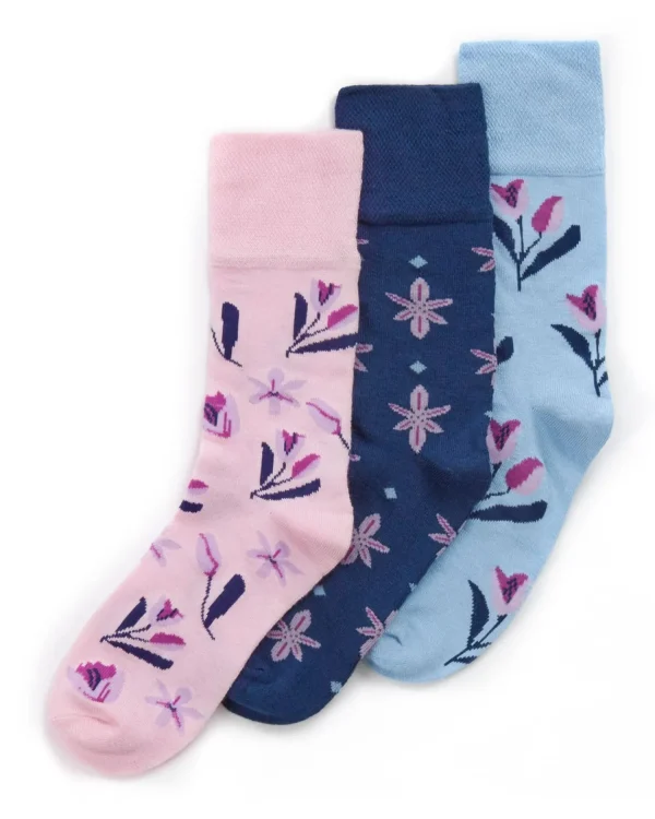 PandaStick Socks | Womens 6 Pack Comfort Fit Bamboo Socks - Floral
