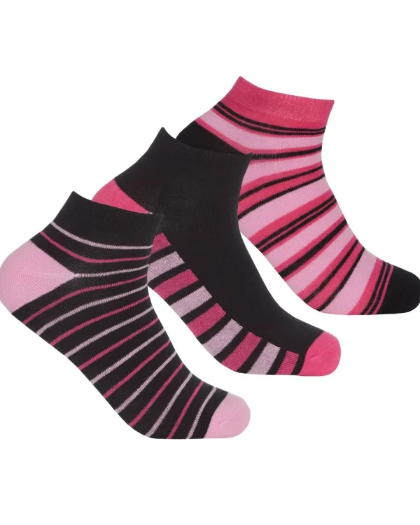 * Socks | Womens 6 Pack Cotton Rich Trainer Socks - Stripe Mix