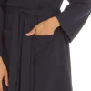 Momenti Dressing Gowns | Womens Jersey Cotton Rich Kimono Robe - Navy