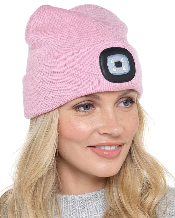 Storm Ridge Hats | Womens Led Light Beanie Hat - Pink