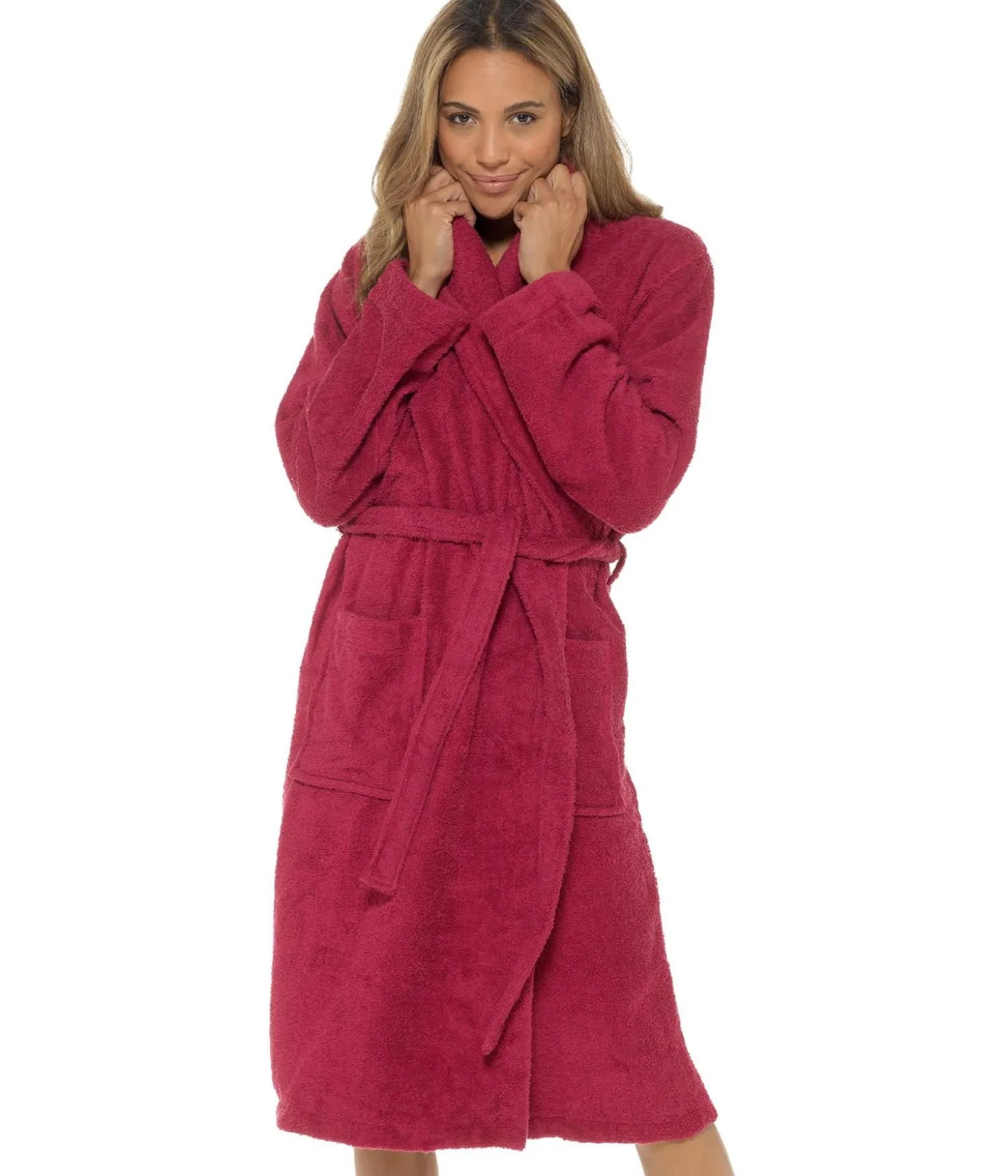 wrap_towelling_dressing_5.webp * Dressing Gowns | Wrap Towelling Dressing Gown - Wine