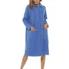 * Dressing Gowns | Zip Up Fleece Dressing Gown - Blue