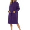 * Dressing Gowns | Zip Up Fleece Dressing Gown - Purple