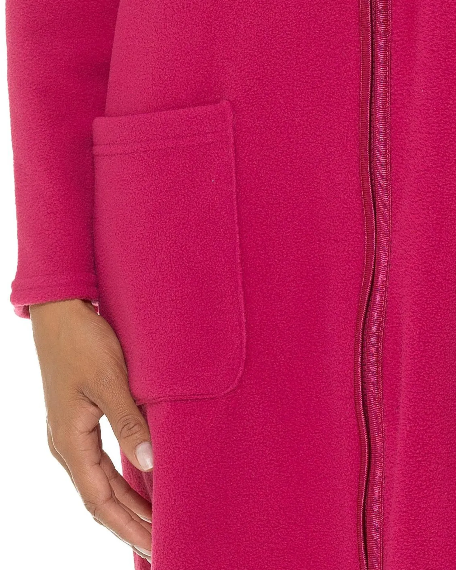 zip_up_fleece_dressing__1-2.webp * Dressing Gowns | Zip Up Fleece Dressing Gown - Wine
