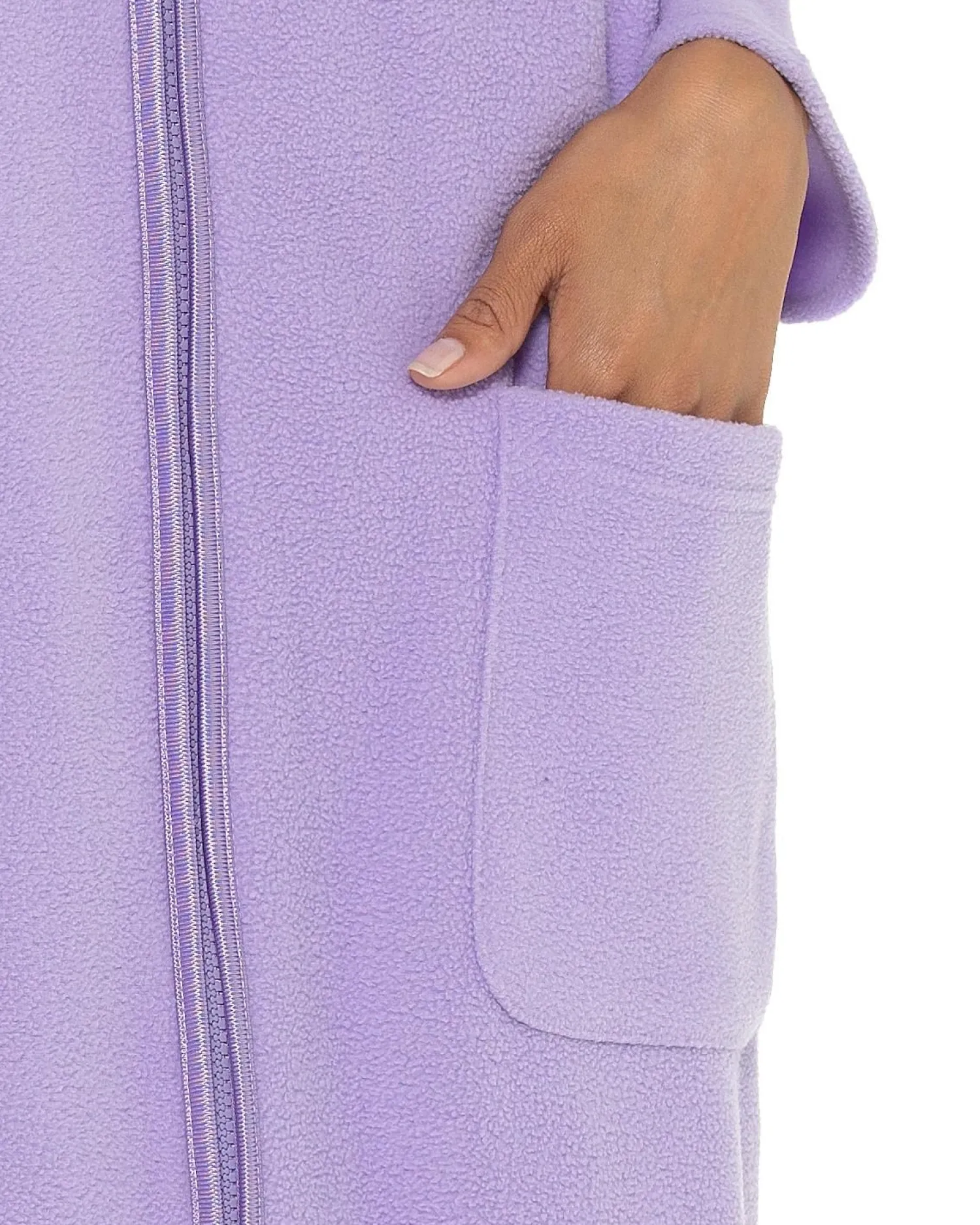 zip_up_fleece_dressing__2-1.webp * Dressing Gowns | Zip Up Fleece Dressing Gown - Lilac