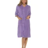 * Dressing Gowns | Zip Up Towelling Dressing Gown - Lilac