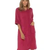 * Dressing Gowns | Zip Up Towelling Dressing Gown - Wine