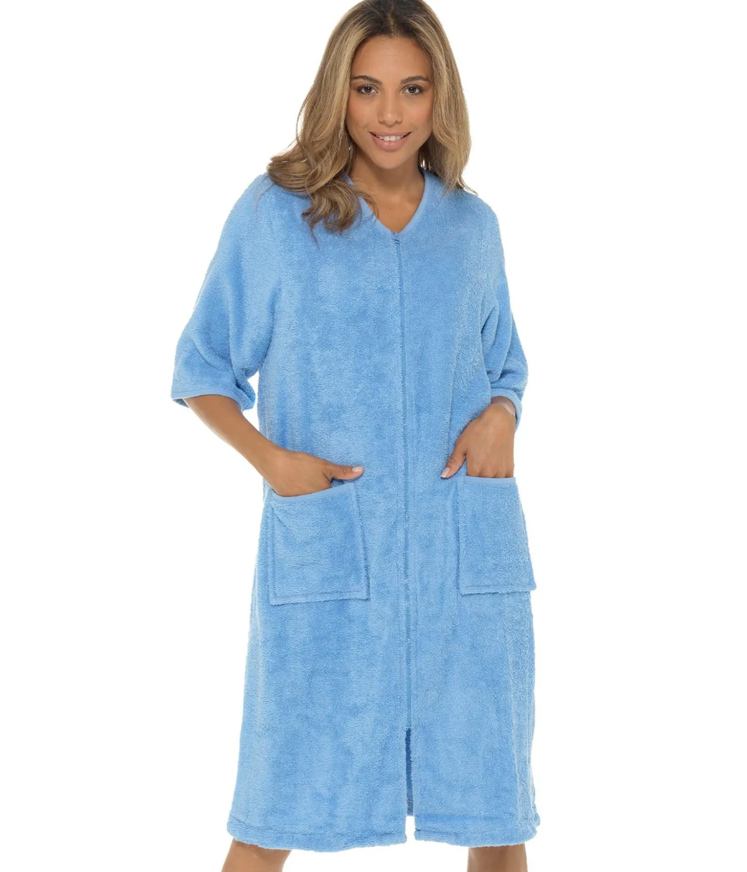 zip_up_towelling_dressi_0-2.webp * Dressing Gowns | Zip Up Towelling Dressing Gown - Sky Blue