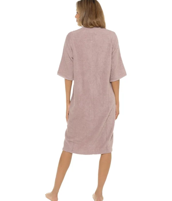 * Dressing Gowns | Zip Up Towelling Dressing Gown - Mink